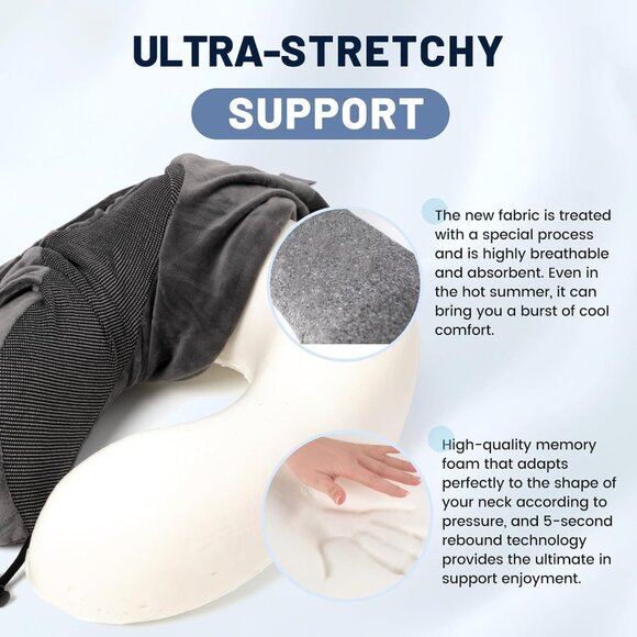 neck support U shaped hooded travel pillow for airplane1 Set - Picture 15 of 15